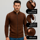 Suéter Masculino em Tricô com Zíper – Estilo, Conforto e Versatilidade